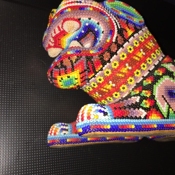 HUICHOL native art Jalisco Mexico signed sculpture - Picture 8 of 14